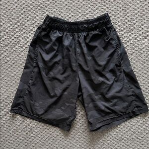 Men's Black Camo Athletic Shorts 9”